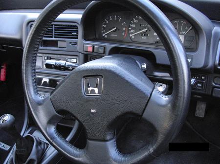 CR-X EF8 の運転席（純正ハンドルとメーター）.JPG